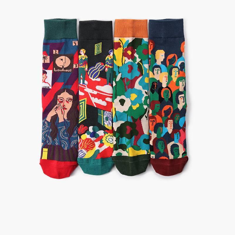 Women & Men Fashion Cotton Socks  Funny Sports Casual Crew Unisex Socks Art Portrait - CHALIER