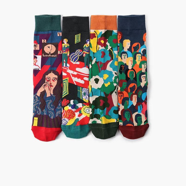 Women & Men Fashion Cotton Socks  Funny Sports Casual Crew Unisex Socks Art Portrait - CHALIER