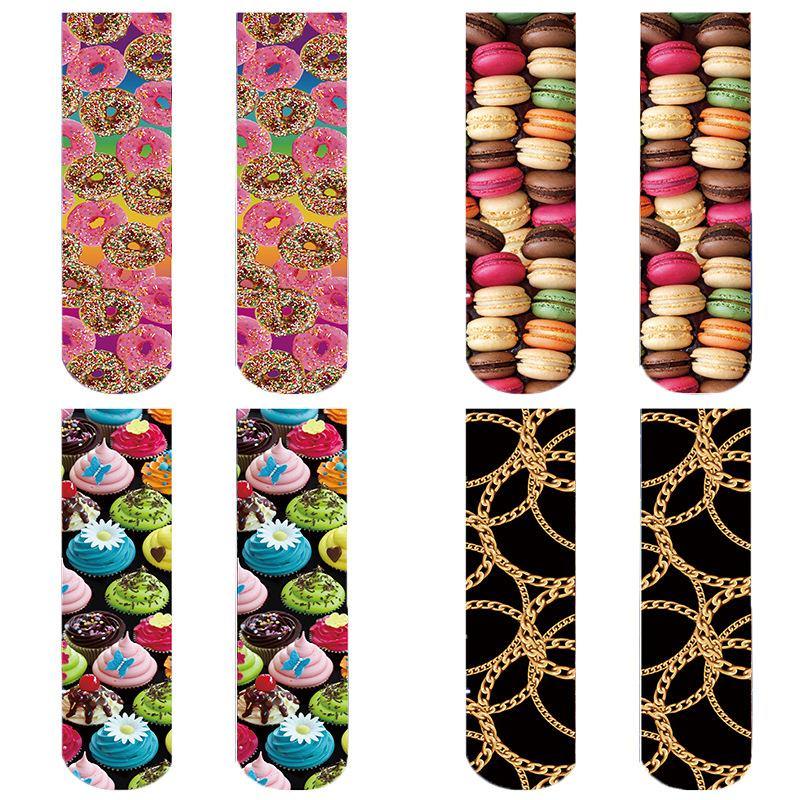 Women's Fashion Funny Crazy Food 3D Print Novelty Cute Casual Crew Tube Socks - CHALIER