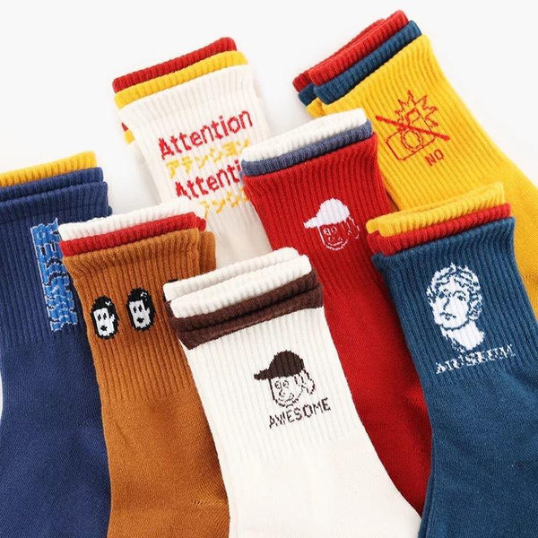 Chalier Men Casual Crew Socks Fashion 7 Pack Socks Set - CHALIER