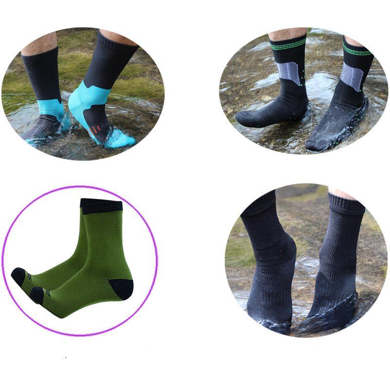 Mens Waterproof Socks Winter Snowproof Breathable Cushioned Hiking Skiing Fishing Socks 1 Pair - CHALIER