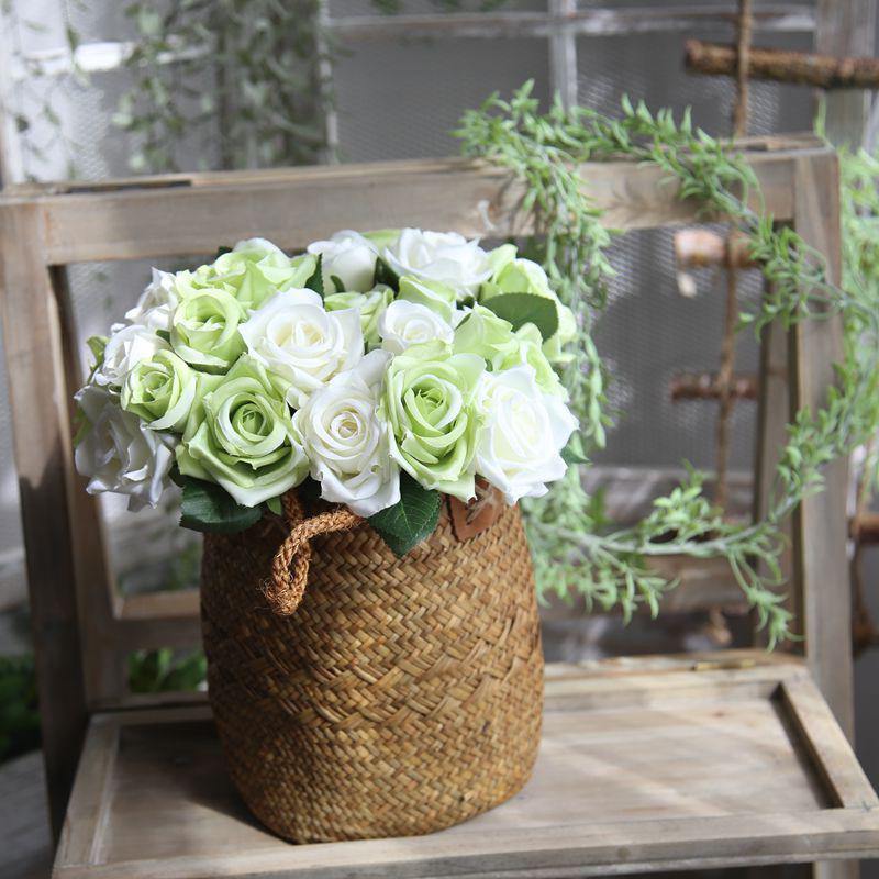 Artificial Rose Bouquet Fake Flowers For Home Office Wedding Decoration - CHALIER