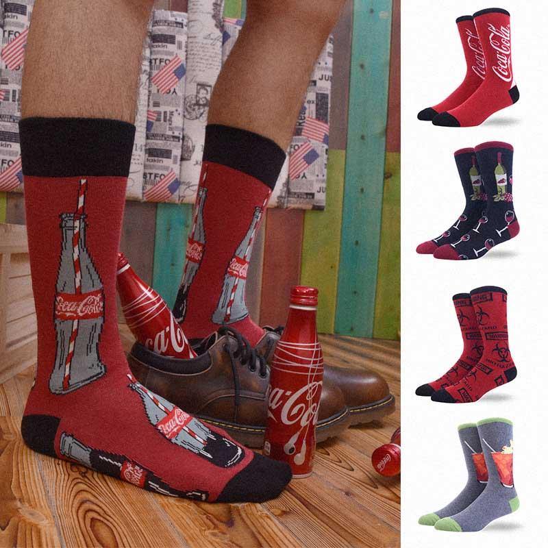 Mens Cotton Crew Crazy Fun Socks Abstract Art Novelty Hip Hop Socks - CHALIER