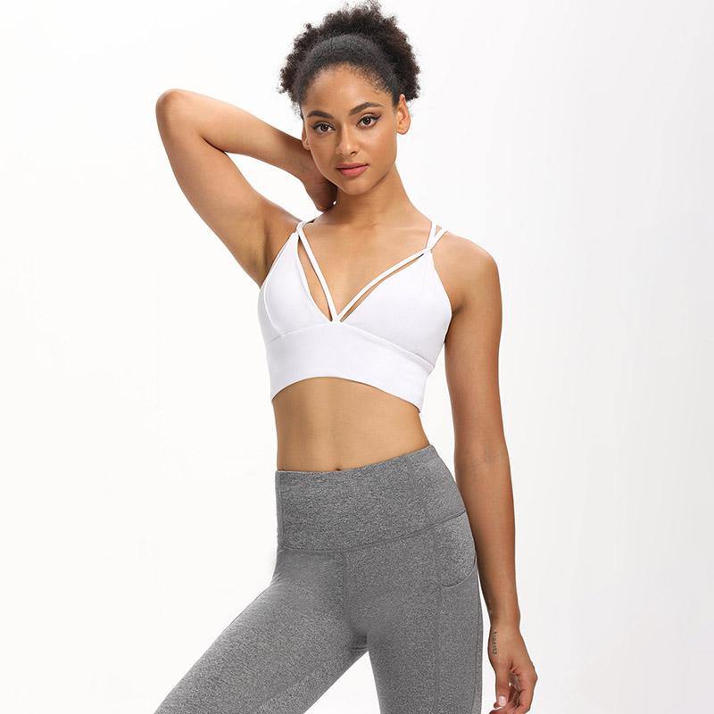 Sports Shockproof Bra Cross Belt Comfortable High Impact Vest Fitness Running Yoga Bralette - CHALIER