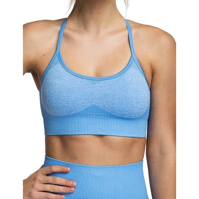 Womens Lace-up Sports Padded Seamless Workout Bra Yoga Running Fitness Bras/Leggings/Suit - CHALIER