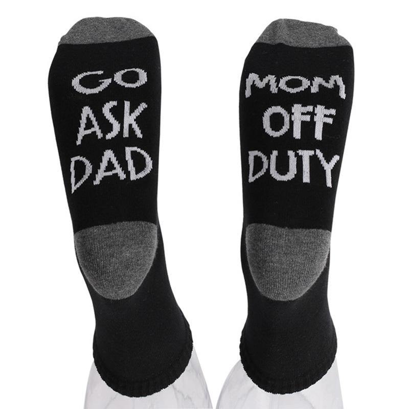 Womens Fun Letters Crew Family Socks for "MOM OFF DUTY" - CHALIER