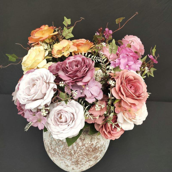 Artificial Flowers Bouquets Gift Fake Plants Romantic Roses Home Decor - CHALIER