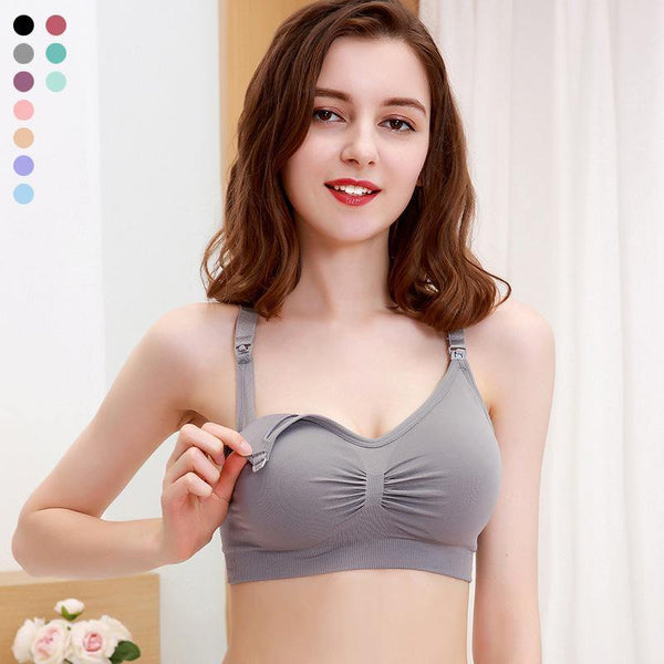 Womens Seamless Wirefree Comfort Nursing Bra Breastfeeding Maternity Bra - CHALIER