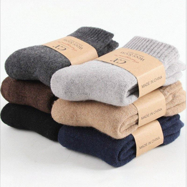 Mens Winter Crew Wool Warm Thickened Socks 6 Pairs - CHALIER