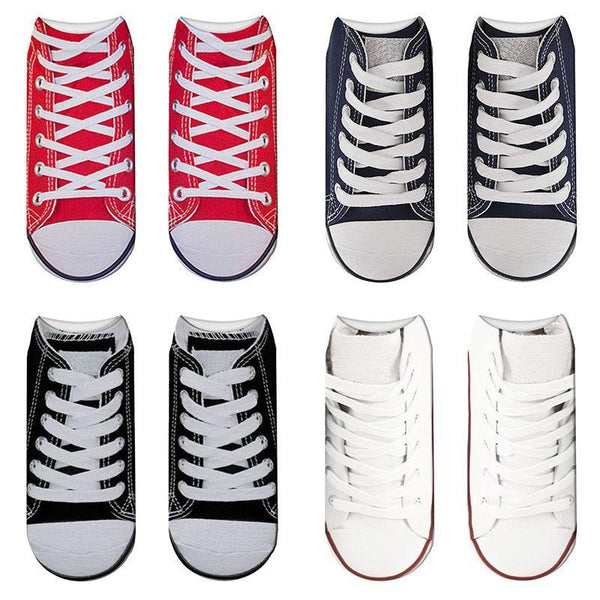 Women's Fashion Funny Crazy 3D Print Novelty Cute Casual Crew  Canvas SneakersSocks - CHALIER