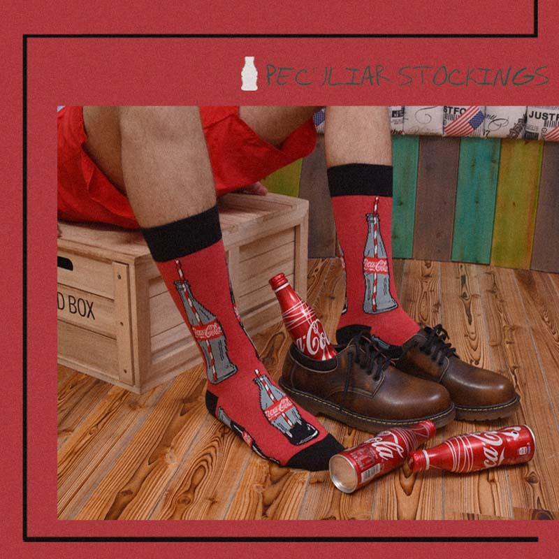 Mens Cotton Crew Crazy Fun Socks Abstract Art Novelty Hip Hop Socks - CHALIER