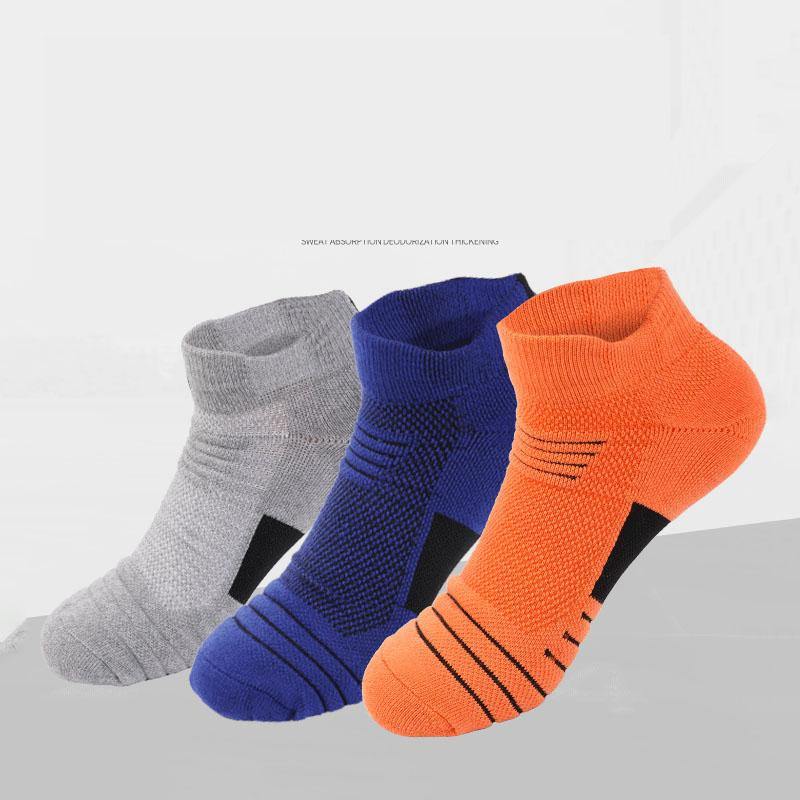 Mens Marathon Socks Set Short Athletic Ankle Non-slip Running Basketball Socks 5 Pairs - CHALIER