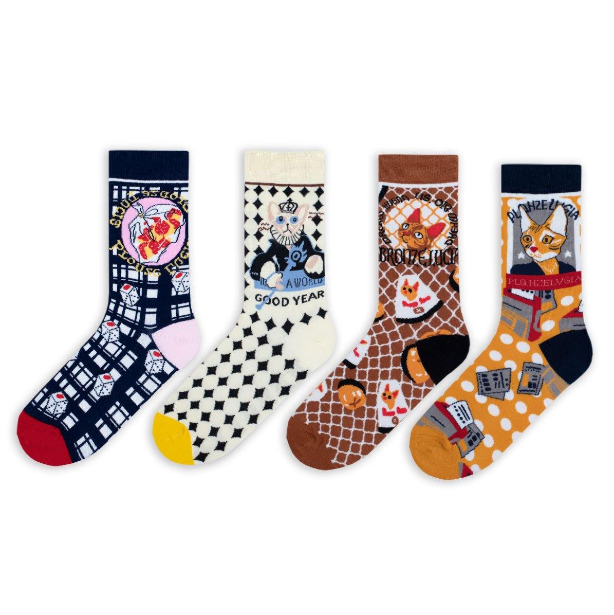 Womens Magical Retro Cat Sweet Cute Socks Lolita Socks - CHALIER