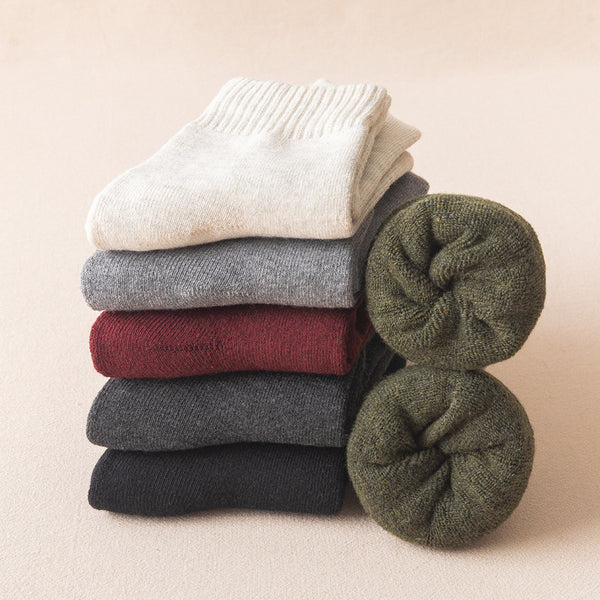 Mens Winter Thickened knitted Casual Crew Cotton Socks