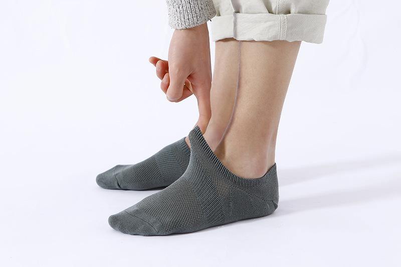 Chalier Men Cotton Sports Ankle Socks Mesh Dark Grey 1 Pair - CHALIER