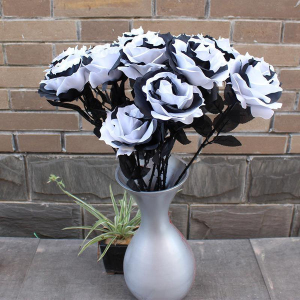 Artificial Flowers Roses Silk Flowers Blossom Fake Long Stem Artificial Roses for Home Wedding Decorations - CHALIER