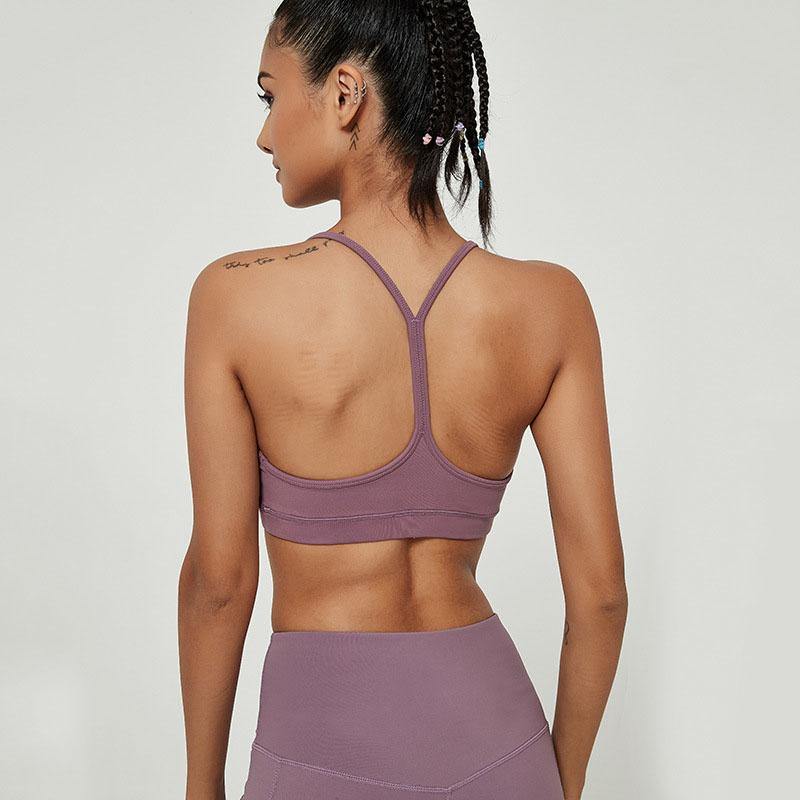 Womens Sports Bra Shockproof Push Up Beauty Back High Impact Bras Yoga Fitness - CHALIER