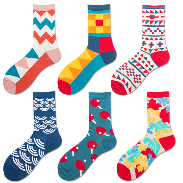 Chalier Mens Casual Cotton British Style Socks Set 6 Pairs