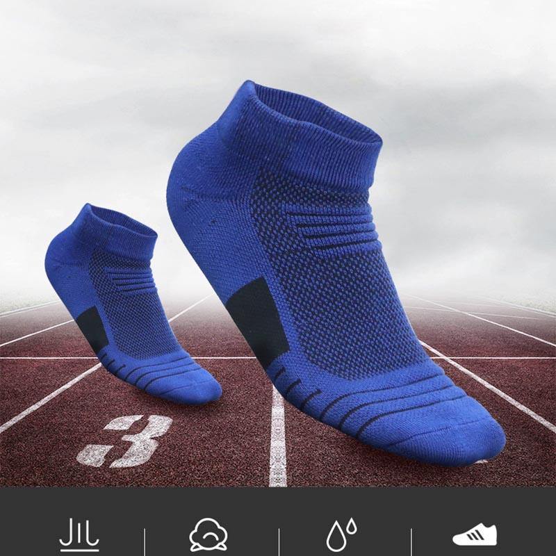 Mens Marathon Socks Set Short Athletic Ankle Non-slip Running Basketball Socks 5 Pairs - CHALIER