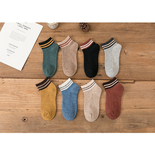 Womens Cartoon Cute Short Socks Set Socks Set 8 Pairs Stripes