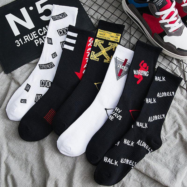 Chalier Men Athletic Socks Hip Hop Style 6 Pack - CHALIER