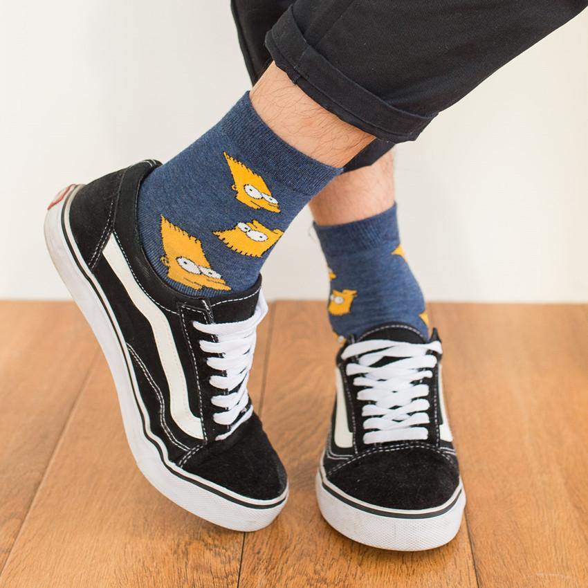Chalier Men Casual Socks Cartoon The Simpsons 5 Pack - CHALIER