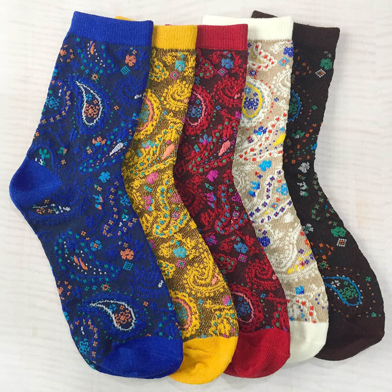 Womens Fun Printed Socks Vintage Cotton New Exotic Socks