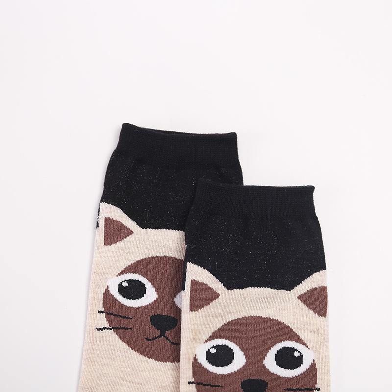 Womens Low Cut Socks Cat Dog Piggy Owl Cute Funny Animal Design Women Teen Girl 5pairs - CHALIER