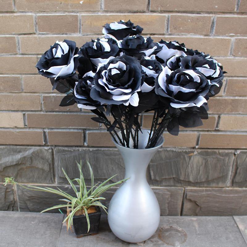 Artificial Flowers Roses Silk Flowers Blossom Fake Long Stem Artificial Roses for Home Wedding Decorations - CHALIER