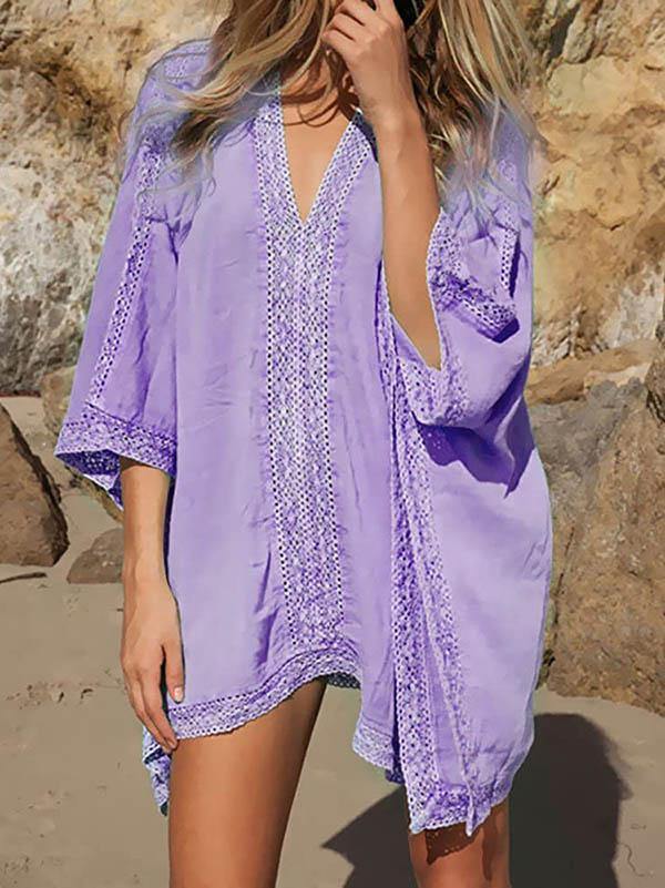 Women's Beach Swimsuits Bikini Oversized Cover Up Dress - CHALIER