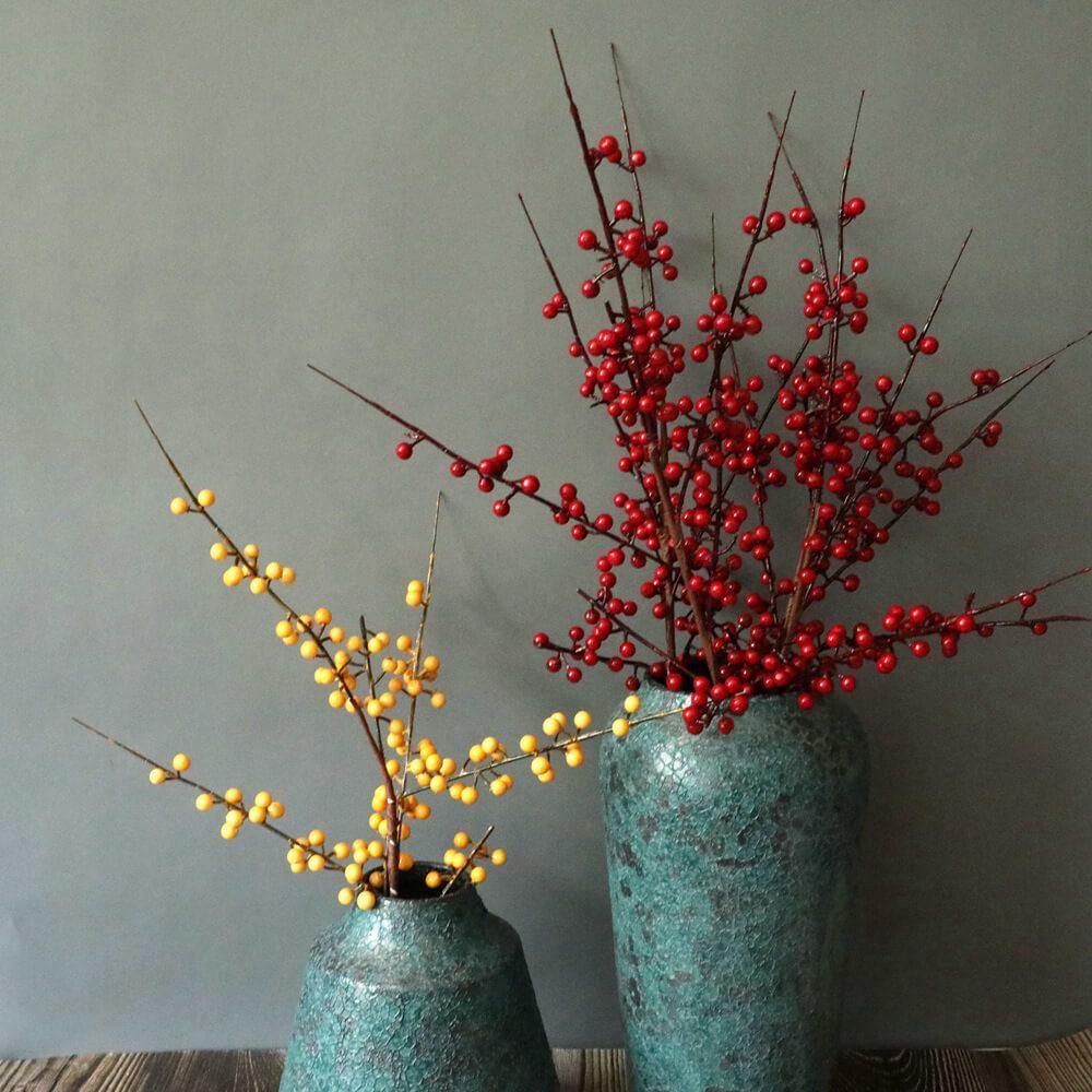 Artificial Holly Artistic Fake Holly Branches For Home Office Art Decoration - CHALIER