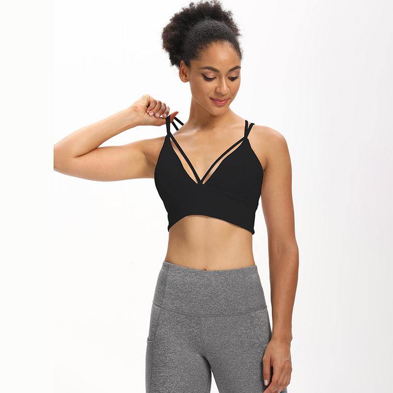 Sports Shockproof Bra Cross Belt Comfortable High Impact Vest Fitness Running Yoga Bralette - CHALIER
