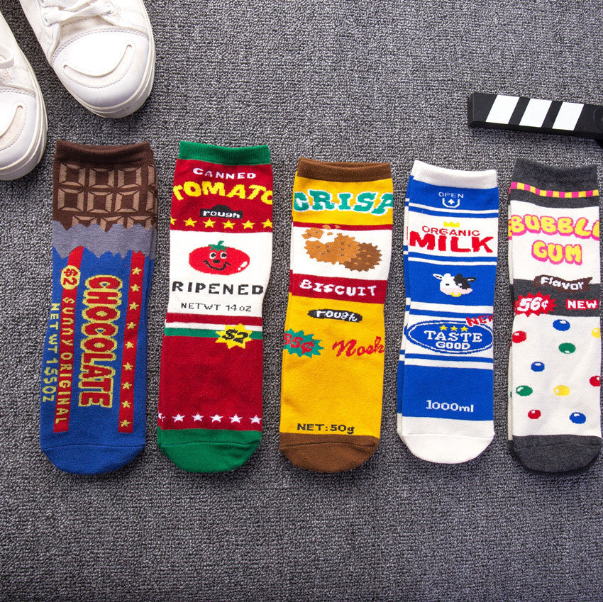 Chalier Women Cotton Cartoon Ankle-high Socks