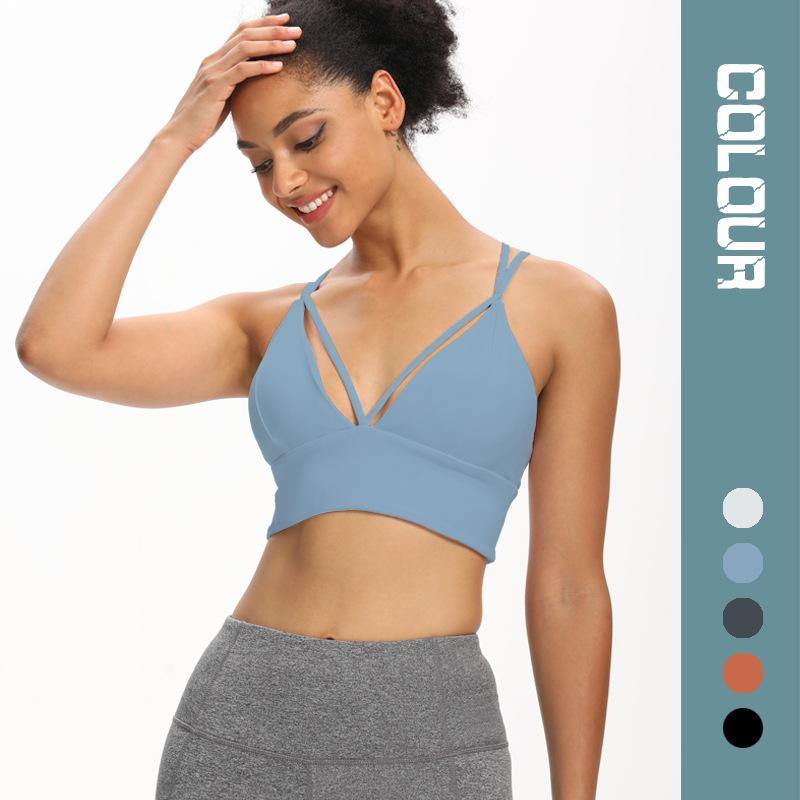 Sports Shockproof Bra Cross Belt Comfortable High Impact Vest Fitness Running Yoga Bralette - CHALIER