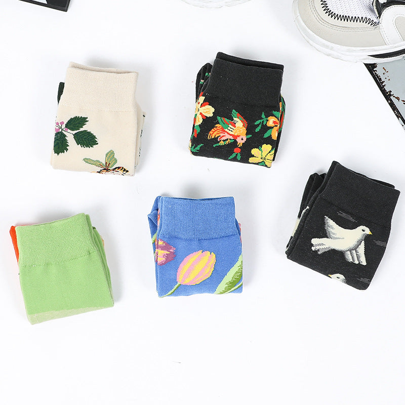 Chalier Mens Casual Crew Art Socks Set