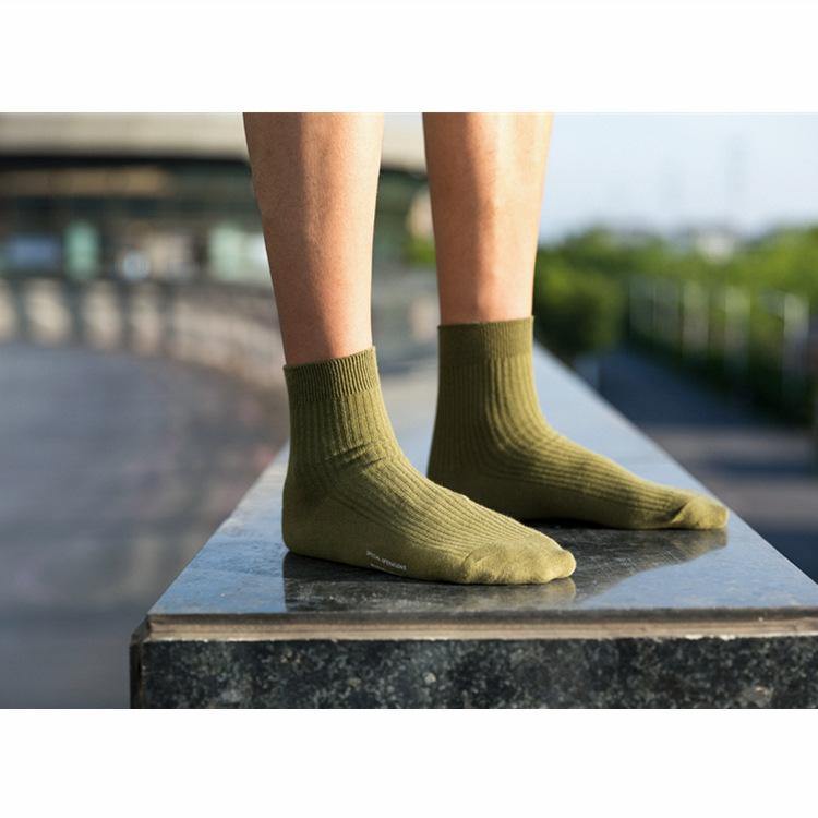 Chalier Men Casual Socks Simple Style 3 Pack Solid Color Socks Set - CHALIER