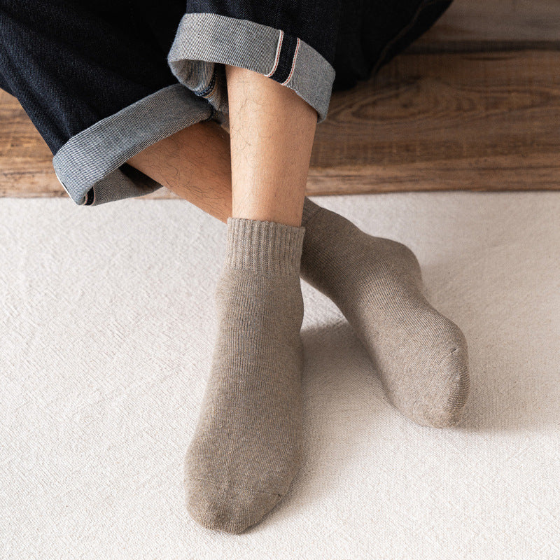 Mens Winter Thickened knitted Casual Crew Cotton Socks