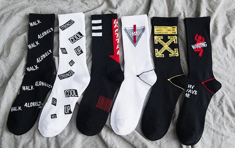 Chalier Men Athletic Socks Hip Hop Style 6 Pack - CHALIER