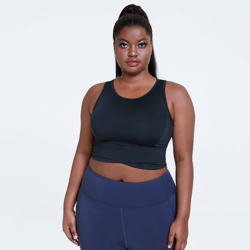 Women Plus Size Sport Bra Yoga Running Gym Workout Fitness Athletic Comfort Support Bra - CHALIER