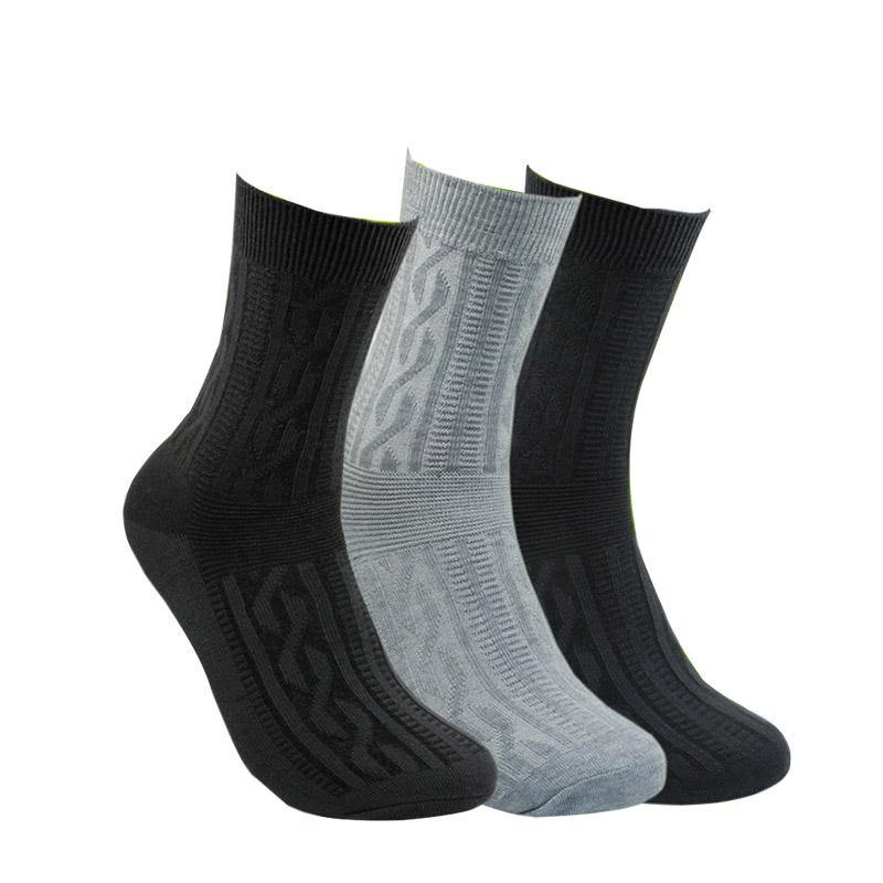 Mens Cotton Socks Set Solid Color Formal Business 5 Pairs - CHALIER