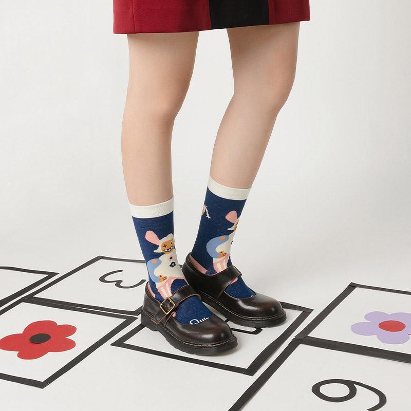 Womens Funny Happy Crazy Crew Girls Magic Clown Family Mens Cotton Socks Set - CHALIER