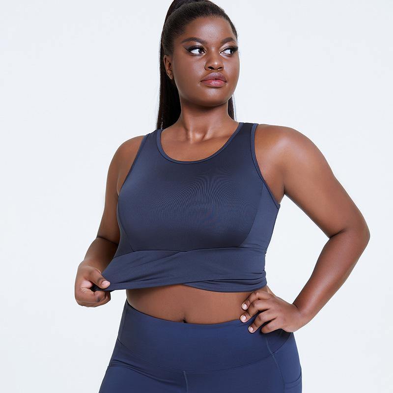 Women Plus Size Sport Bra Wireless Beauty Back Bounce Control Breathable Sport Bra Yoga Workout Fitness - CHALIER