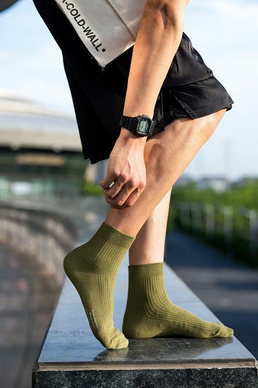 Chalier Men Casual Socks Simple Style 3 Pack Solid Color Socks Set - CHALIER