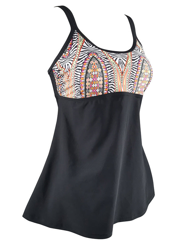 Plus Size Women Floral Prints Tankini High Waist Two-Piece Swimsuits