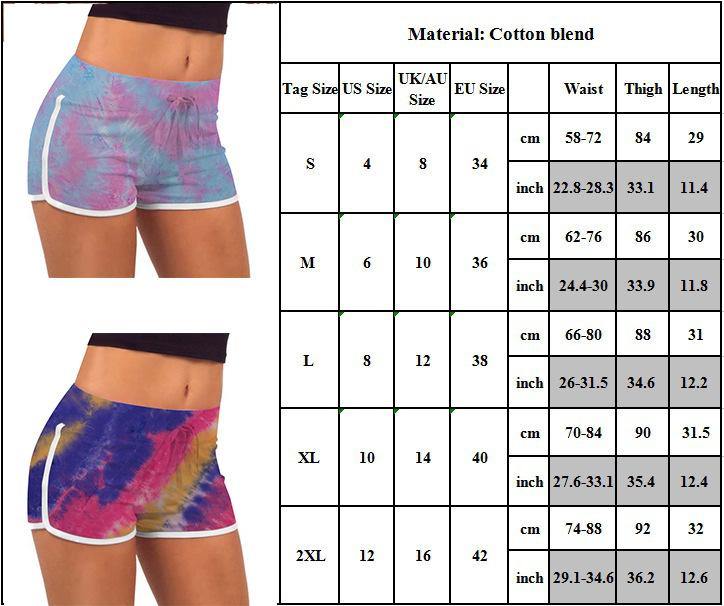 Women's Sports Sweat-absorbent Tie-dyed Tight Shorts Elastic Hot Pants - CHALIER