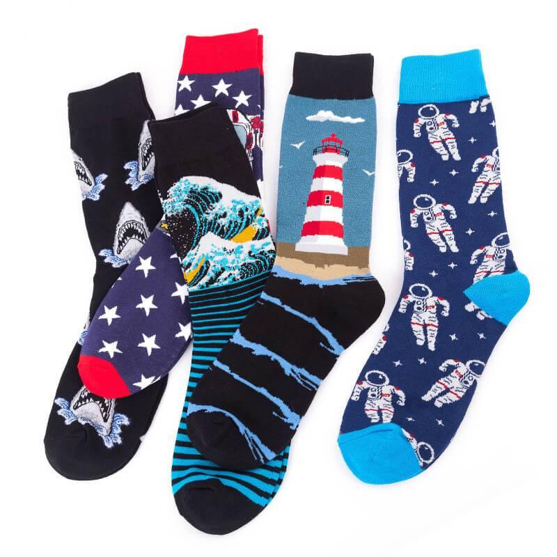 Funny Socks for Men & Women Crazy Colorful Cool Novelty Cute Dress Socks - CHALIER