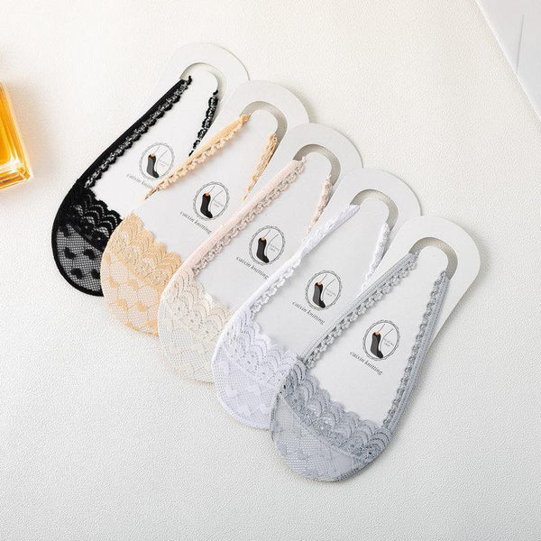 Womens Ultra Low Cut Socks Non-Slip Liner Socks Invisible Flats Socks - CHALIER