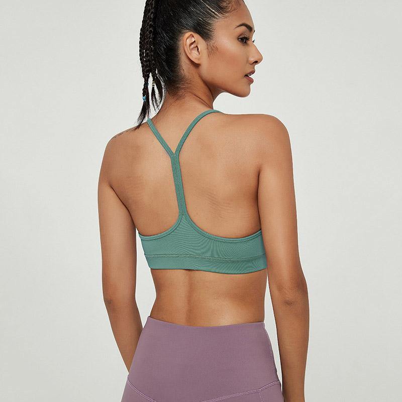 Womens Sports Bra Shockproof Push Up Beauty Back High Impact Bras Yoga Fitness - CHALIER