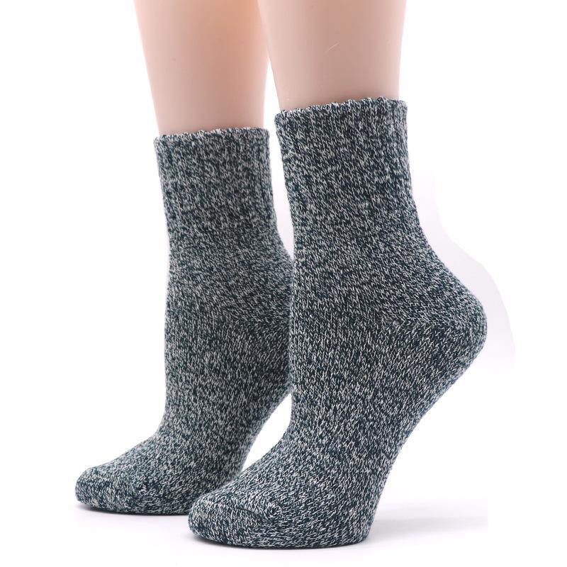 Womens Soft Warm Thick Knit Winter Wool Crew Socks Set 3 pairs - CHALIER