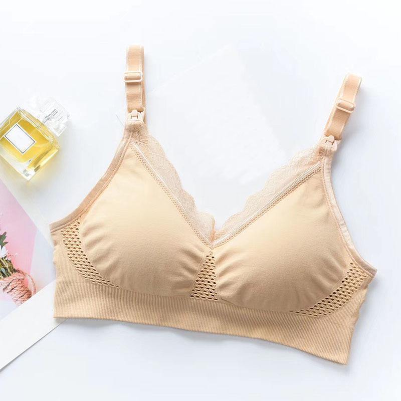 Womens Seamless Pregnancy Sleeping and Breastfeeding Bra Wirefree Clip Down Soft Support Maternity Nursing Bra - CHALIER